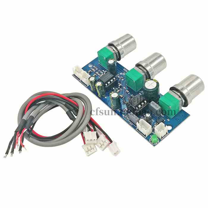 NE5532超重低音前级板 双声道 单电源低通滤波板 前级板DC10-24V