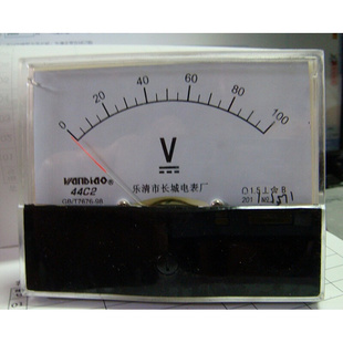 100V指针式 长城电表厂44C2 直流电压表 厂家直销 100X80