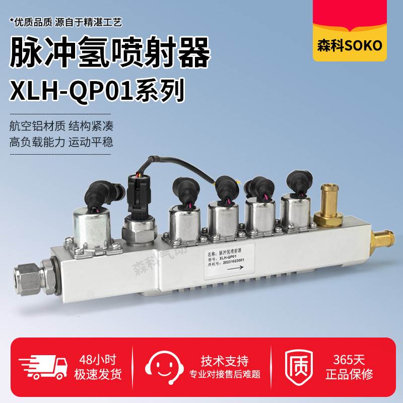 XLH-QP01氢能源汽车脉冲氢喷射器G1/2卡套接头SAE1/2墩头式DC12V