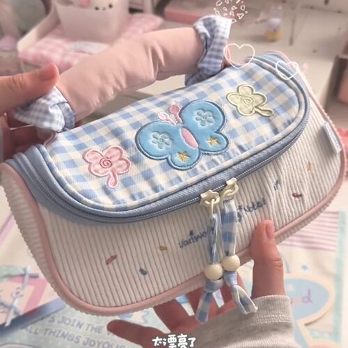 少女马卡龙简约便携大容量笔袋