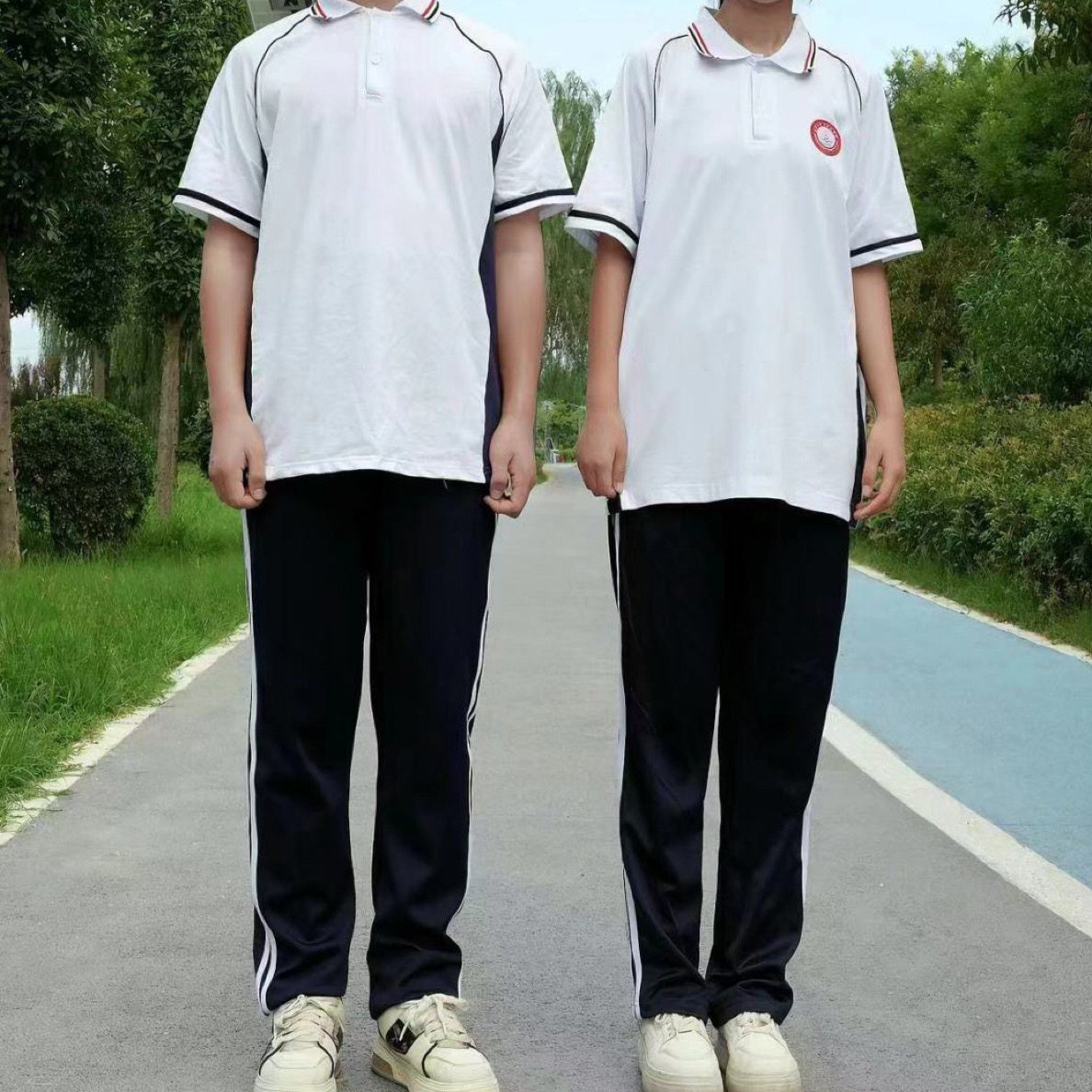 夏季初中生学生校服套装中学生学院初中高中生短袖男女运动服校服图片