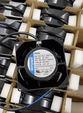 ebm德国8556N/NR/V/A 8550N/V 8038 220v 金属耐高温机柜散热风机