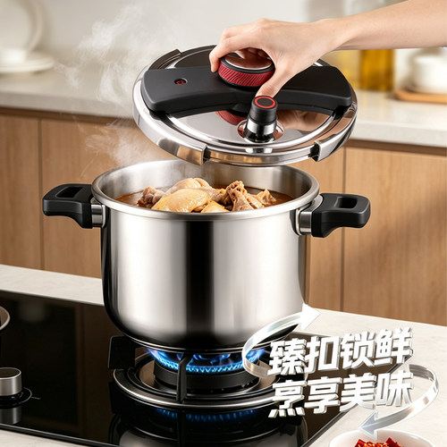 三角牌高压锅家用燃气电磁炉通用304不锈钢压力锅官方旗舰店