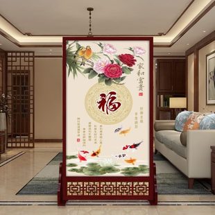 双面遮挡屏风隔断客厅玄关座屏 简易入户办公室布艺现代简约新中式