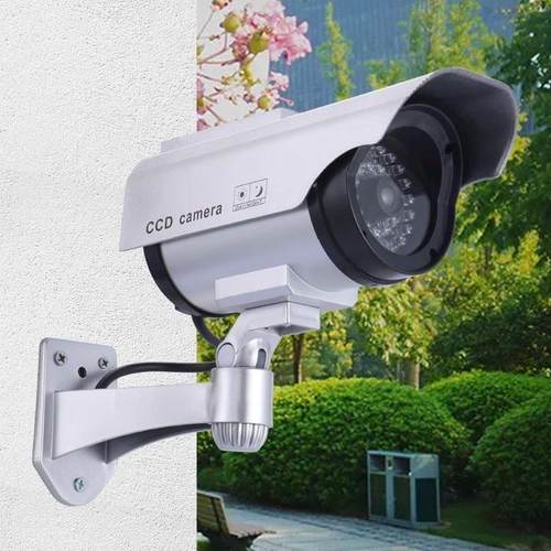 模拟监控摄像机带灯型探头假监视器家用防盗防雨室外模拟监控灯