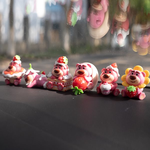 摆件汽车盲盒熊礼物派对草莓熊公仔中控甜品车载系列屁屁网红蛋糕