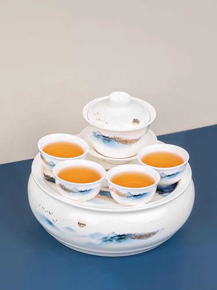潮州手信潮汕便携功夫茶具陶瓷旅行套装精品骨瓷办公茶杯盖碗礼品