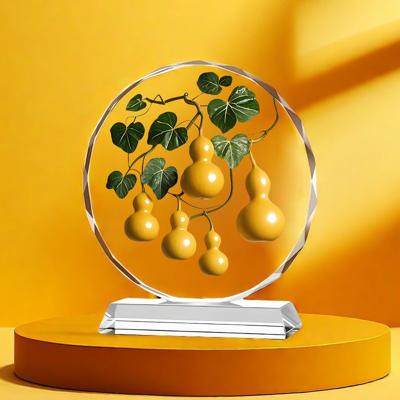 五福葫芦水晶摆件五福临门招财旺宅客厅办公室P装饰乔迁送礼物摆