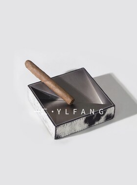 一匚 现代欧式几何褶皱纹理组合雪茄盘 样板间酒店会所桌面装饰