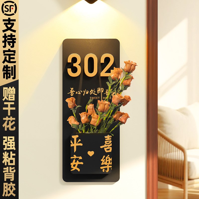 2024年新款门牌号高级感轻奢家用号码牌定制户外家庭入C户门个性