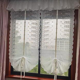 免打孔窗帘扇形提拉帘厨房窗帘客厅卧室阳台隔断门帘罗马帘网纱