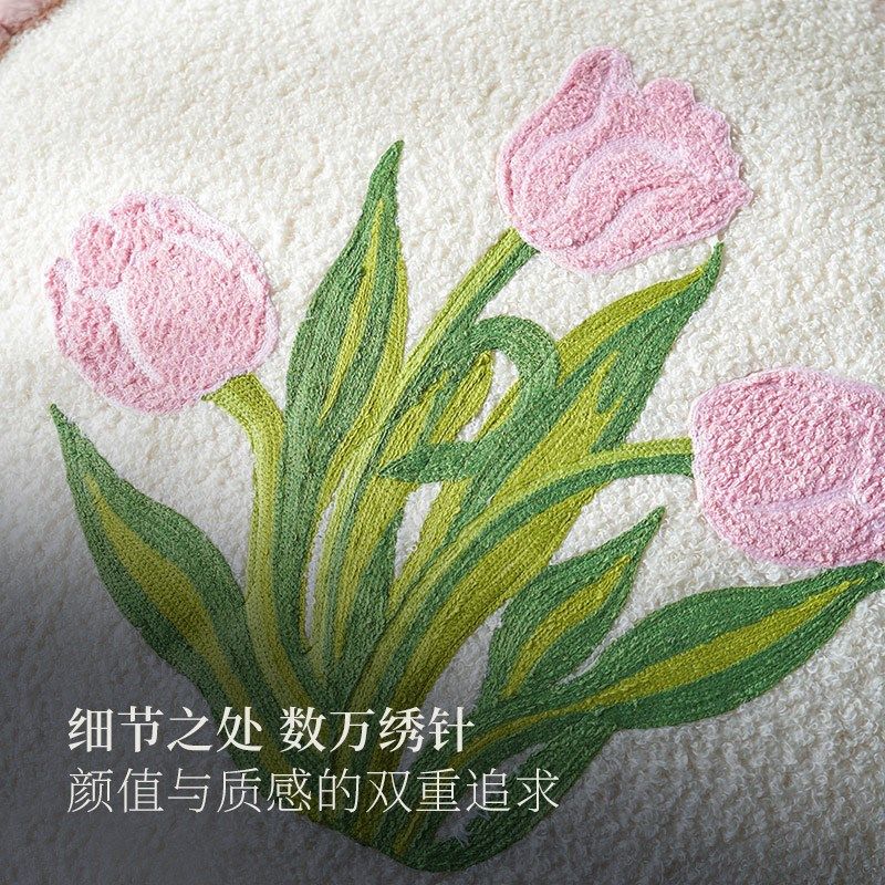法式奶油风坐墩蒲团客厅地上坐垫郁金香刺绣懒人沙发阳台飘窗抱枕,居家布艺,蒲团,淘宝优惠券,粉丝福利购,淘宝优惠卷