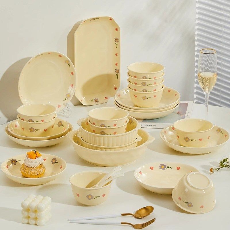 碗盘套装家用2025新款乔迁新居陶瓷碗碟碗筷餐具套装饭碗盘子组合,餐饮具,碗,淘宝优惠券,粉丝福利购,淘宝优惠卷