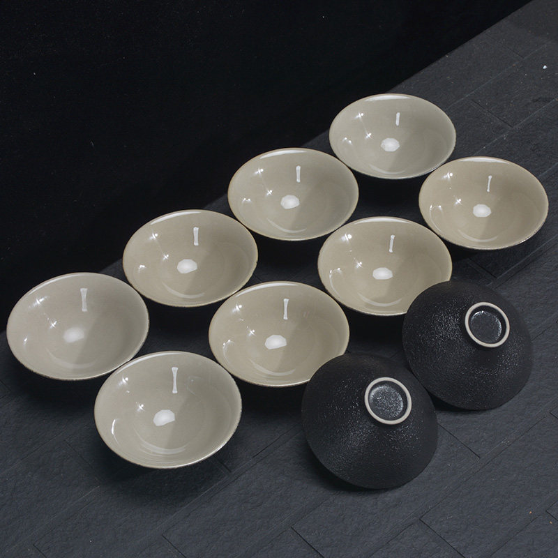 黑陶斗笠杯陶瓷小茶杯功夫茶具6杯杯单10杯主人杯单杯简约家用杯,餐饮具,茶杯,淘宝优惠券,粉丝福利购,淘宝优惠卷