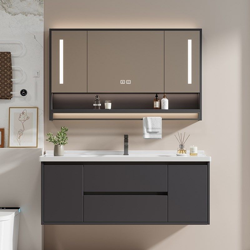 小户型浴室柜陶瓷一体盆40cm宽超窄挂墙式洗脸盆一体洗手盆组合,家装主材,浴室柜组合,淘宝优惠券,粉丝福利购,淘宝优惠卷