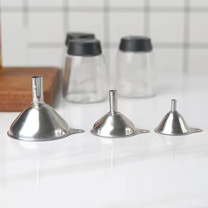 漏斗家用不锈钢大小口径倒油厨房油斗过滤网酒勺提子打酒器舀酒器