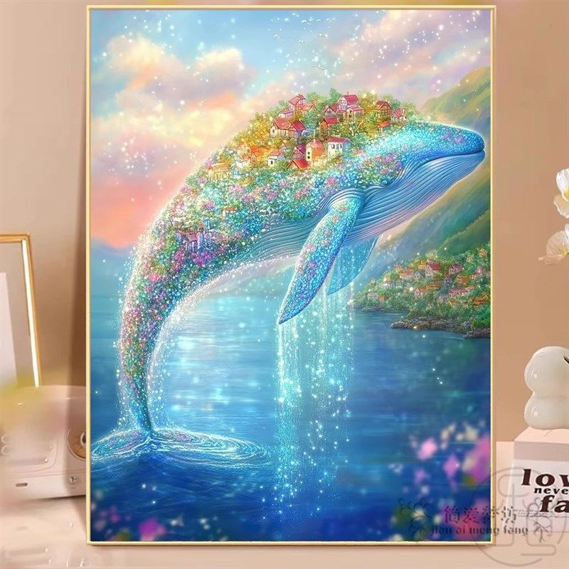 一鲸落万物生十字绣2025新款绣卧室动物刺绣高级感钻石画满钻手工,居家布艺,十字绣套件,淘宝优惠券,粉丝福利购,淘宝优惠卷