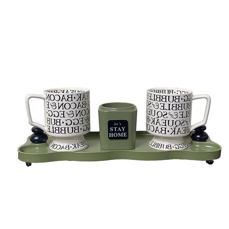 中古风牙刷置物架高级感轻奢漱口杯卫生间收纳浴室牙缸座洗漱套装