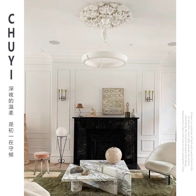 法式Athena Calderone覆古石膏客厅吊灯设计师轻奢别墅卧室饭厅灯,家装灯饰光源,客厅吊灯,淘宝优惠券,粉丝福利购,淘宝优惠卷