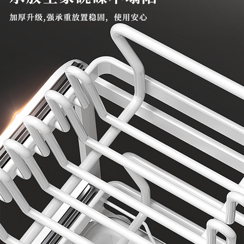 厨房抽拉碗碟收纳架橱柜内t置抽拉碗架拉篮抽屉式碗盘沥水置物架