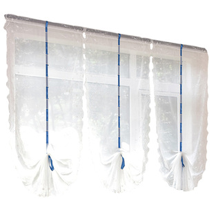 田园客厅扇形厨房窗帘装饰提拉帘气球帘卫生间升降门帘罗马帘纱帘