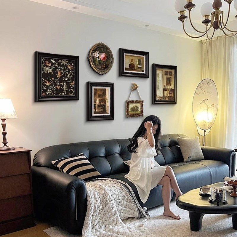 中古风挂画 画法式装饰画 画客厅沙发背景墙壁画 画覆古组合油画,家居饰品,现代装饰画,淘宝优惠券,粉丝福利购,淘宝优惠卷