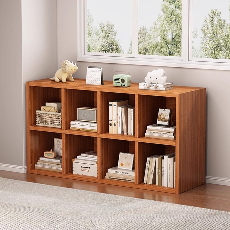 书架简易家用多层收纳柜客厅x分层架格子柜靠墙矮书柜组合储物柜