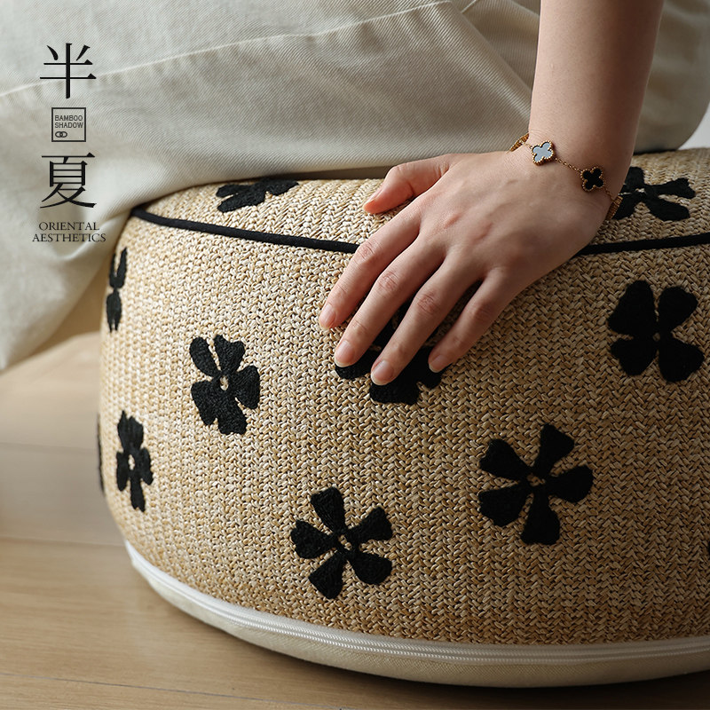 坐墩客厅榻榻米坐垫家用法式飘窗编织地毯懒人地上坐墩蒲团坐墩套,居家布艺,蒲团,淘宝优惠券,粉丝福利购,淘宝优惠卷