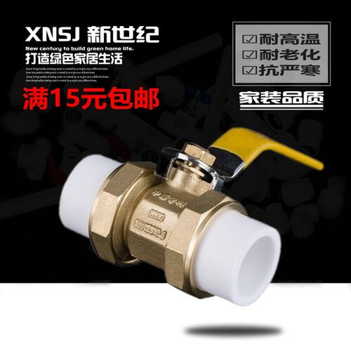 PPR铜球阀双头活接精品全铜热熔冷热水开关工程家用阀门4分6分1寸