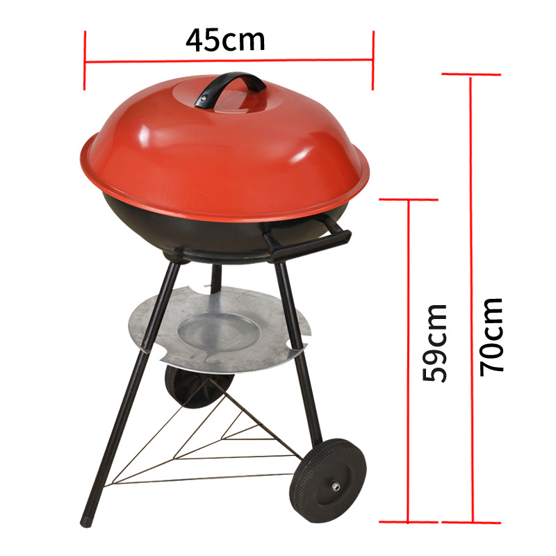 三角苹果炉BBQ庭形取暖炉木炭烟熏炉烧烤加厚带盖烧烤炉厂家