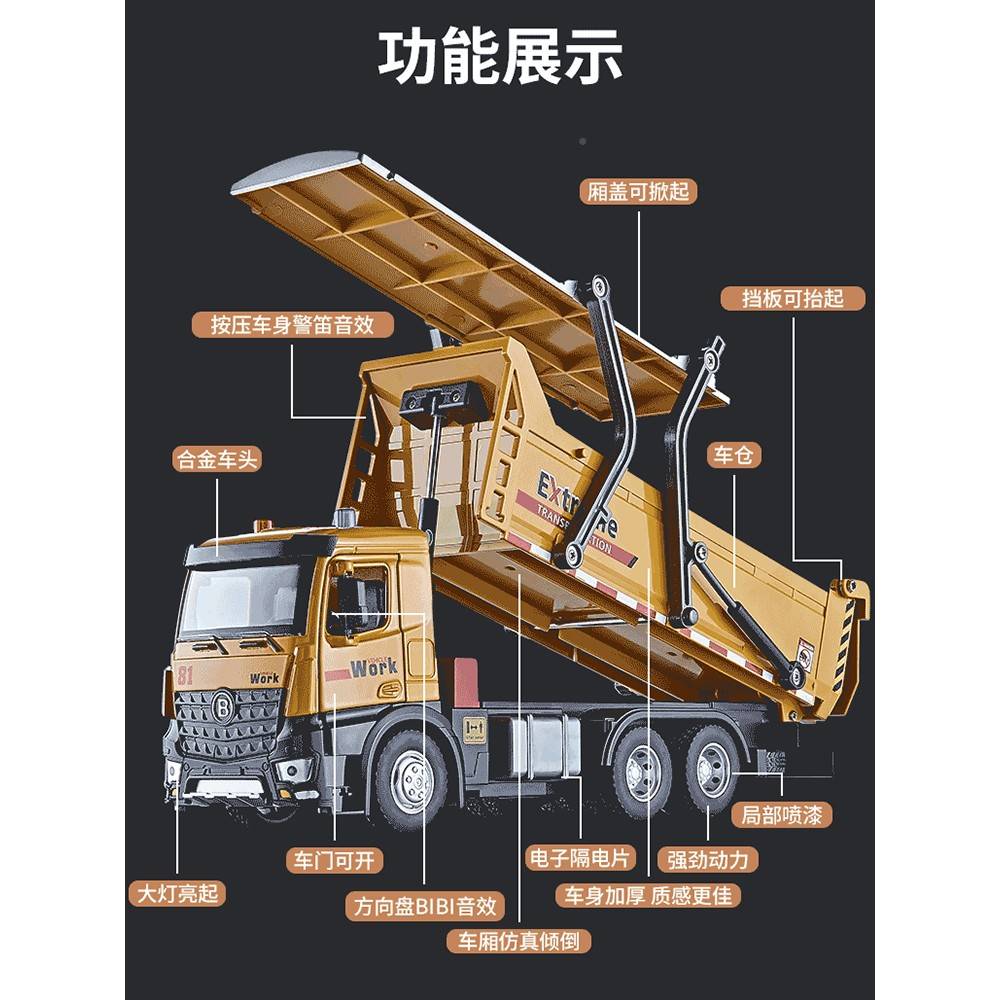 大号翻合车玩具车斗男汽孩输卸自金工程运货卡车模型车儿无品牌/