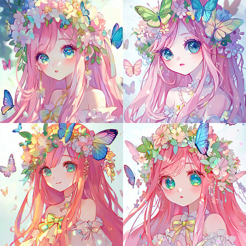 5D蝴蝶少女diy钻石画手工钻石贴画带框卡通人物客厅卧室装饰,居家布艺,钻石绣,淘宝优惠券,粉丝福利购,淘宝优惠卷