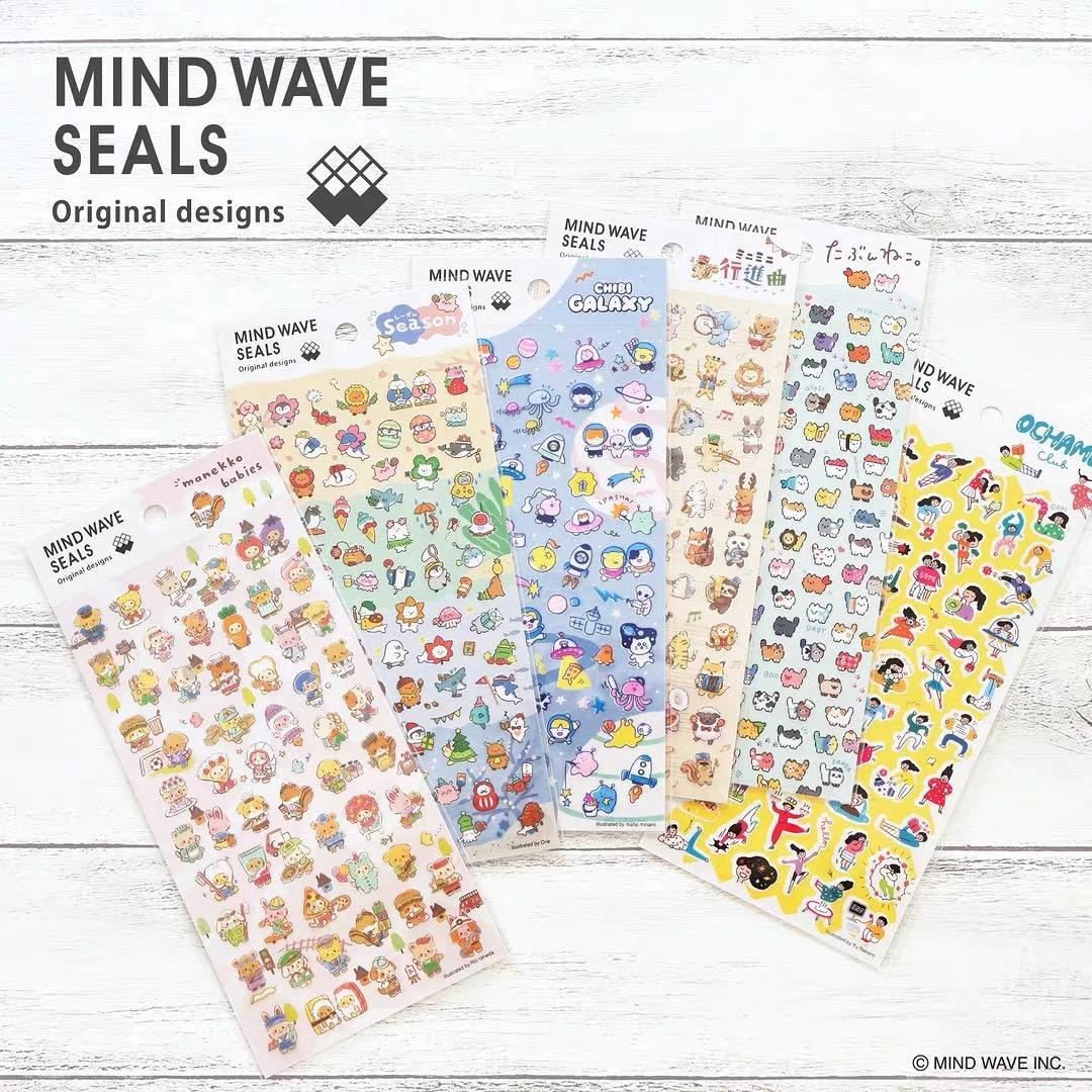 蘑菇屯日本进口MindWave各式小贴纸素材动物小人