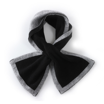 100纯羊毛围巾女穿孔双面双色秋冬季保暖针织毛线围脖男女同款