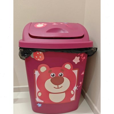 高档草莓熊纸篓垃圾筒轻奢垃圾桶大号客厅颜值大容量高卫生间