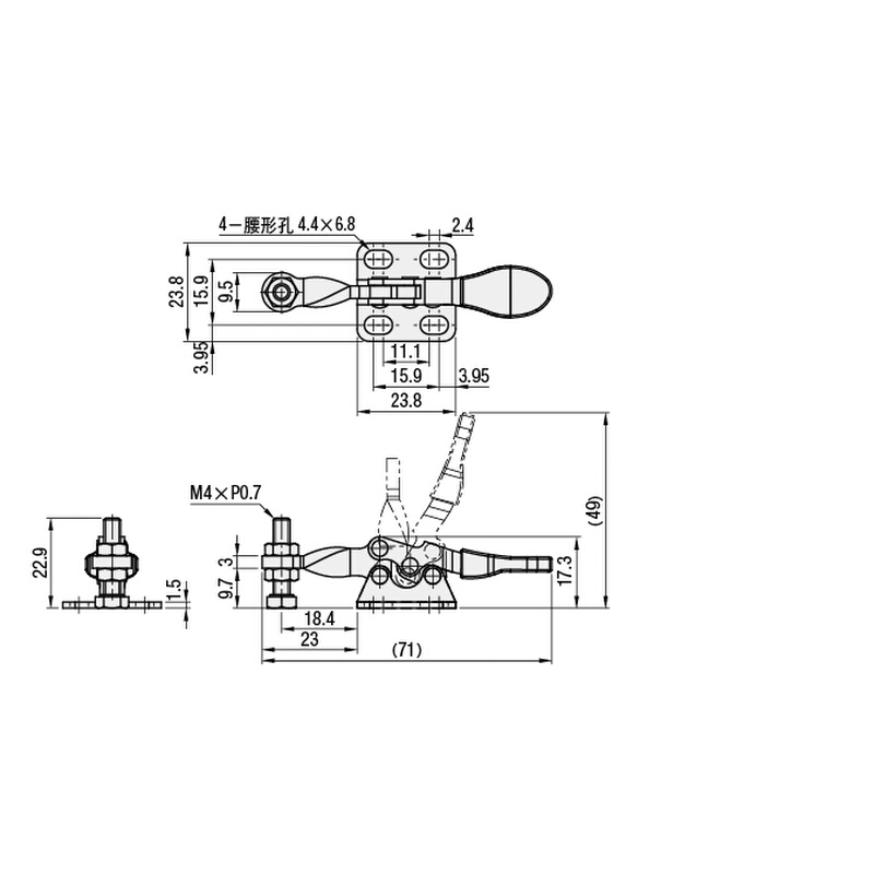 。（厂家直销）I水平式快速夹具MC01-S1快速肘夹肘夹 卧式标准型