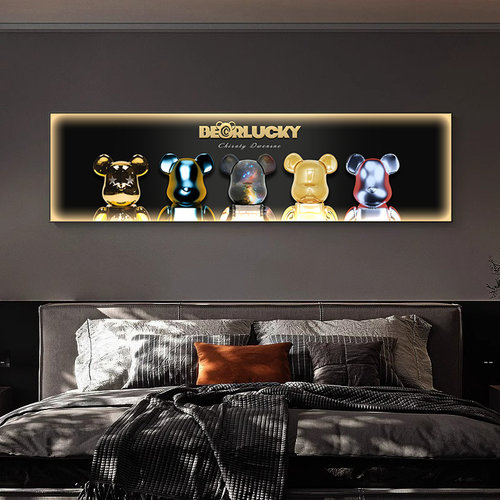 暴力熊客厅背景墙装饰画LED灯画