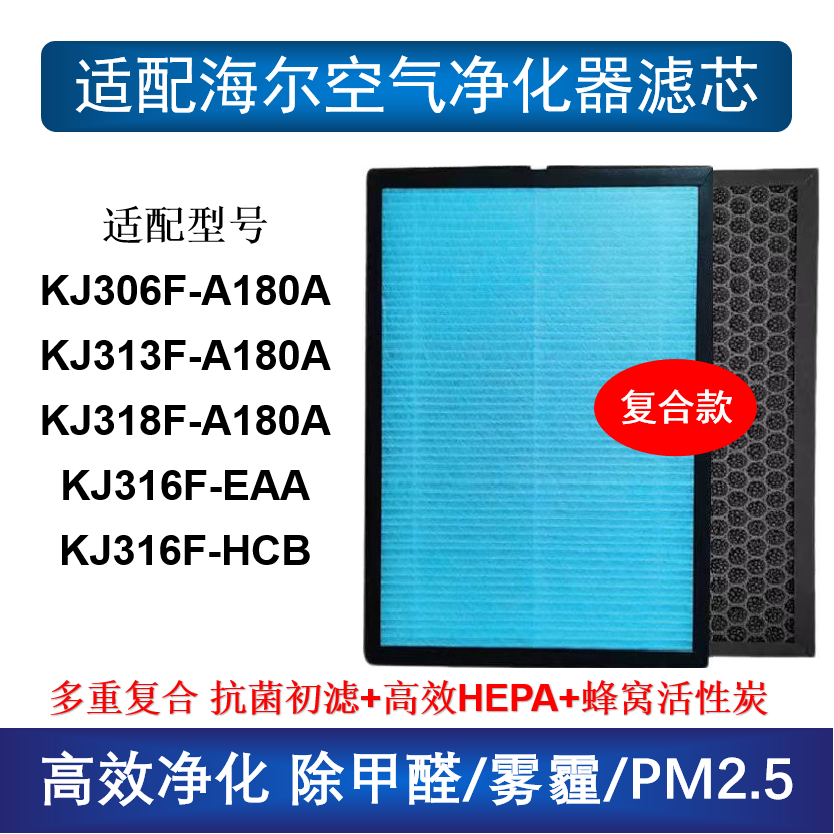 适配海尔空气净化器过滤网芯KJ306F/KJ313F-A180A KJ316F-EAA/HCB