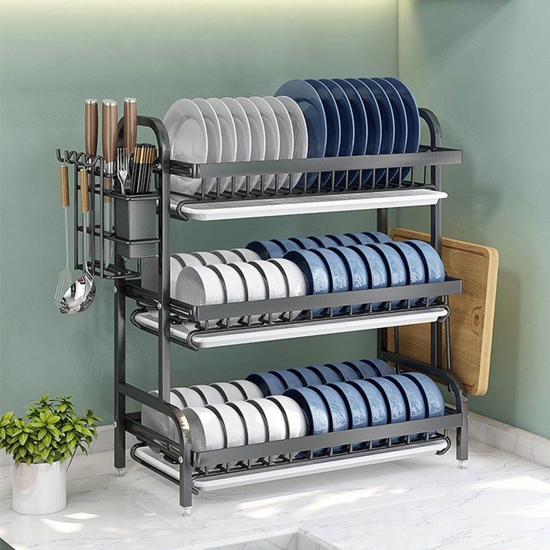 厨房置物架碗碟碗盘收纳架沥水架家用多功能放碗架碗筷收纳盒碗柜