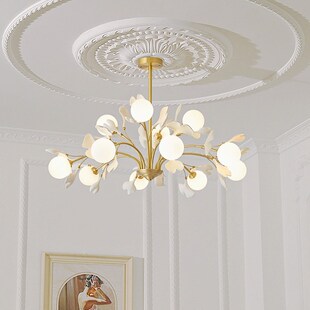 法式 轻奢奶油风客厅吊灯中古vintage主卧室灯复古包豪斯陶瓷灯具