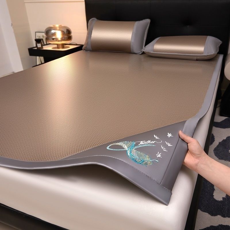 加厚刺绣冰藤席夏季席子可折叠凉席冰丝席单人学生宿舍夏天双人床,床上用品,藤席,淘宝优惠券,粉丝福利购,淘宝优惠卷