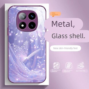 梦幻蝴蝶适用红米note14pro+手机壳新款Note14保护套简约note13/1