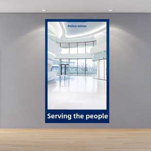 实木单位警容镜学校仪容镜挂墙军容镜贴墙公司大厅走廊风纪镜定制