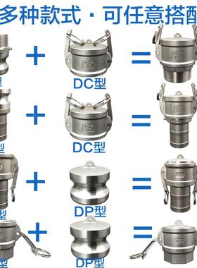 不锈钢快速接头拉杆式扳把式盖子内塞DCDP快装接头油罐车接头帽子