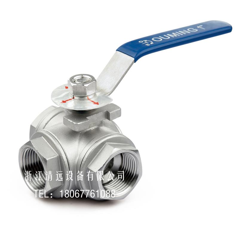 304 316不锈钢三通球阀丝扣螺纹T型L型阀门6分4分DN8【重型加厚】