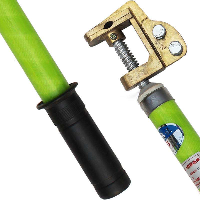 低压接地棒接地线黄绿铜头铜接地夹接地软铜线 7米铜接线端子套装