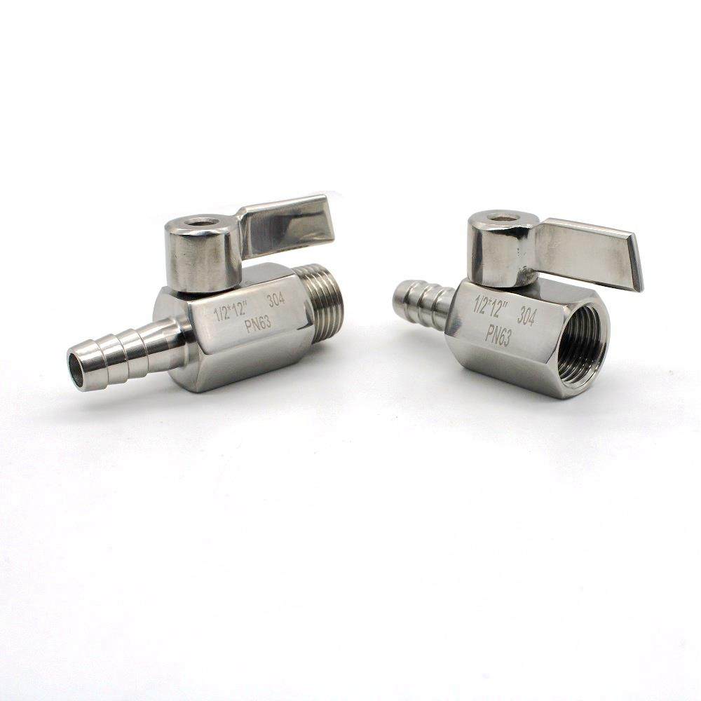 正304不锈钢迷你球阀宝塔插软管球阀外丝皮管阀门外贸款8 10 12mm