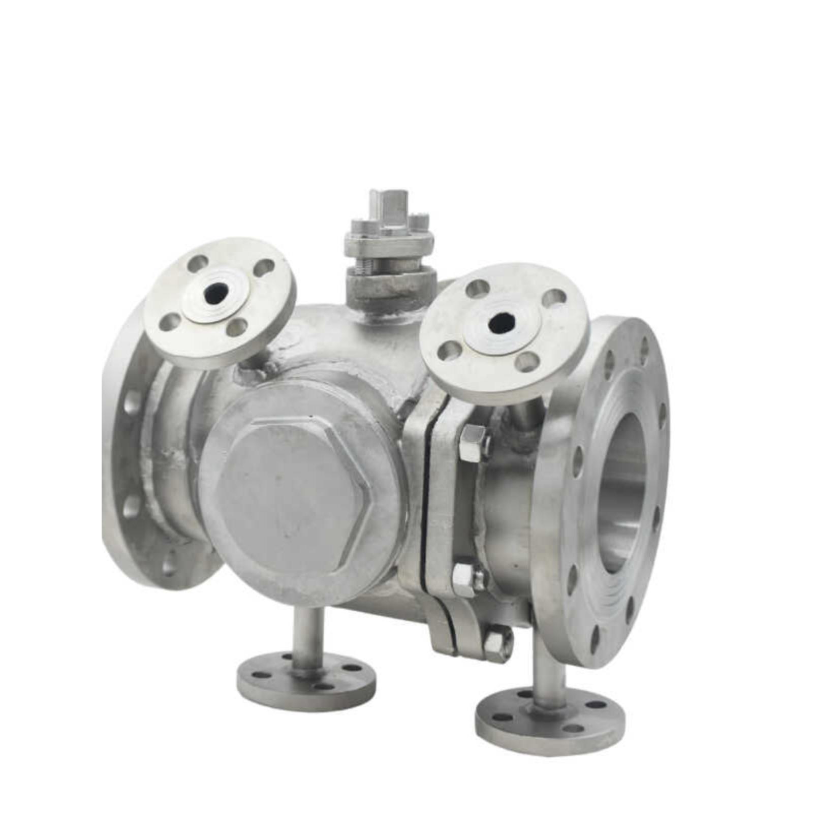 BQ44/5F-16P高温蒸汽沥青导热油L/T型不锈钢法兰三通夹套保温球阀