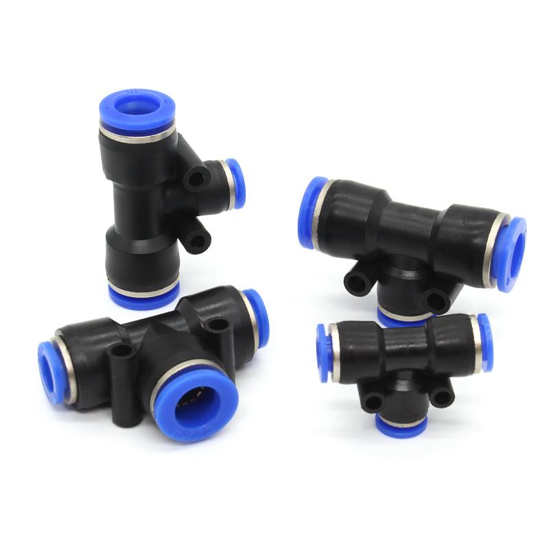 气动气管接头PEG8-6三通变径快接接头6-4/12-10/10-8/12-8/10-6