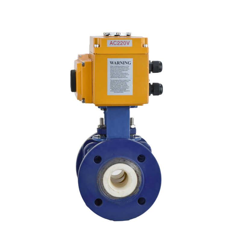 Q941TC-16C电厂脱硫耐高温石灰浆液耐磨损抗冲刷电动法兰陶瓷球阀